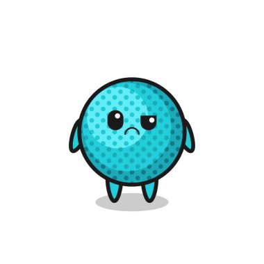 the mascot of the spiky ball with sceptical face , cute design