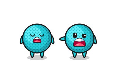 illustration of the argue between two cute spiky ball characters , cute design