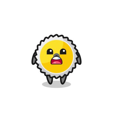 saw blade illustration with apologizing expression, saying I am sorry , cute design