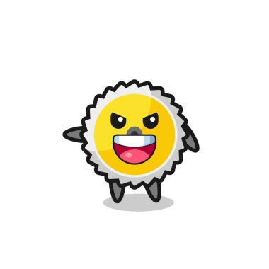 saw blade cartoon with very excited pose , cute design