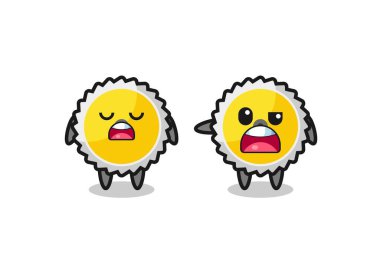 İki tatlı testere bıçağı karakteri arasındaki tartışmanın gösterimi, şirin tasarım