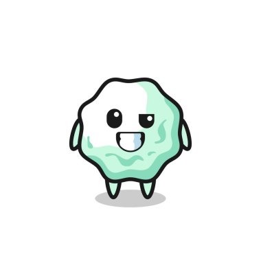 cute chewing gum mascot with an optimistic face , cute design