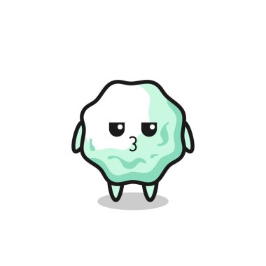 Sevimli sakız karakterlerinin sıkılmış ifadesi, şirin tasarım.