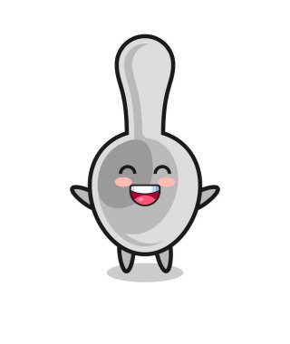 happy baby spoon cartoon character , cute design