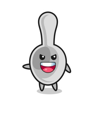 spoon cartoon with very excited pose , cute design