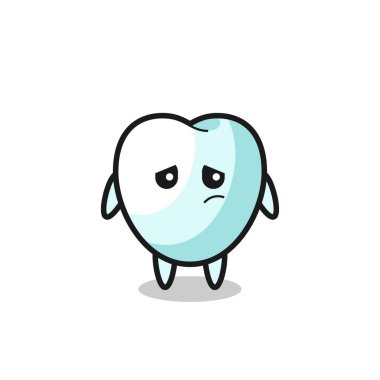 the lazy gesture of tooth cartoon character , cute design