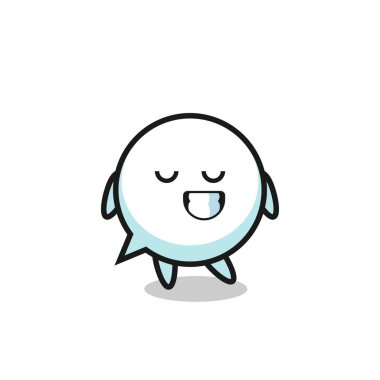 Utangaç bir ifade ve şirin bir tasarım ile konuşma balonu çizimi