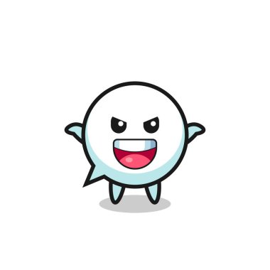the illustration of cute speech bubble doing scare gesture , cute design