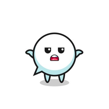 Konuşma balonu maskotu karakteri, bilmiyorum, şirin tasarım diyor.