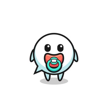 baby speech bubble cartoon character with pacifier , cute design