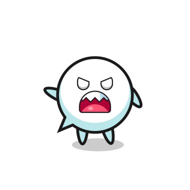 cute speech bubble cartoon in a very angry pose , cute design