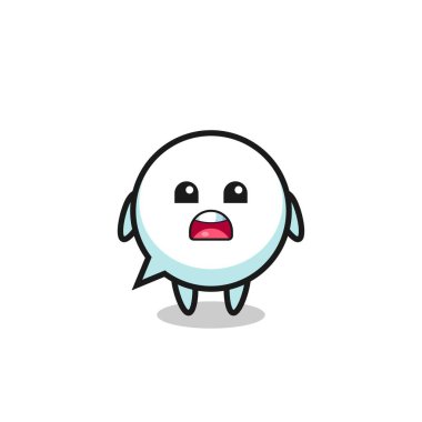 speech bubble illustration with apologizing expression, saying I am sorry , cute design