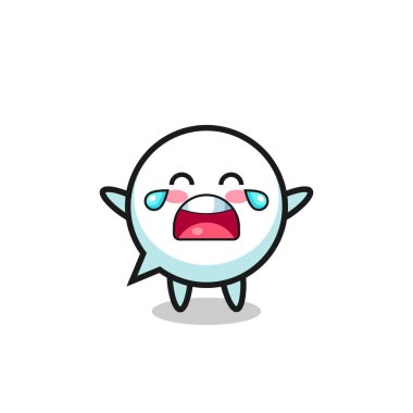 the illustration of crying speech bubble cute baby , cute design