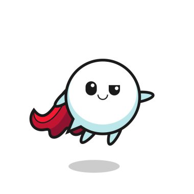 cute speech bubble superhero character is flying , cute design