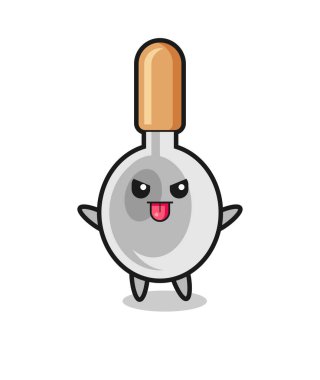 Yaramaz yemek kaşığı karakteri, alaycı duruş, şirin tasarım