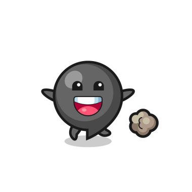 the happy comma symbol cartoon with running pose , cute design