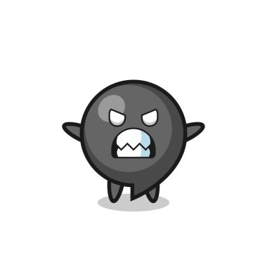 wrathful expression of the comma symbol mascot character , cute design
