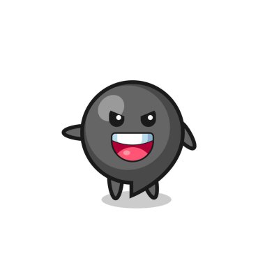 comma symbol cartoon with very excited pose , cute design