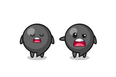 İki sevimli virgül sembolü karakter arasındaki tartışmanın gösterimi, şirin tasarım