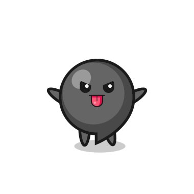 naughty comma symbol character in mocking pose , cute design
