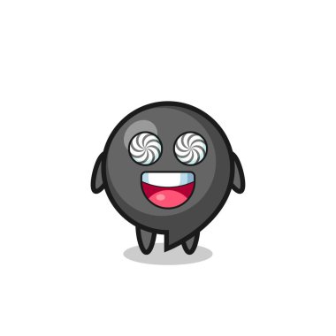 Sevimli virgül sembolü, hipnotize edilmiş gözleri, şirin tasarımı olan.