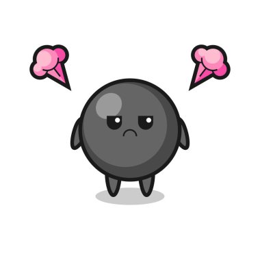 Sevimli nokta sembolü çizgi film karakterinin rahatsız edici ifadesi, şirin tasarım