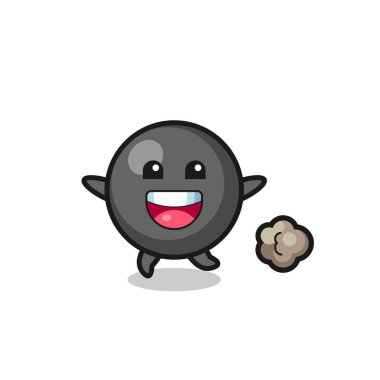 the happy dot symbol cartoon with running pose , cute design