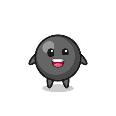 illustration of an dot symbol character with awkward poses , cute design