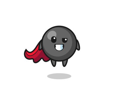 the cute dot symbol character as a flying superhero , cute design