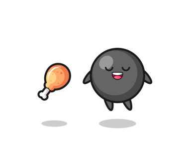 Şirin nokta sembolü yüzüyor ve cezbedici çünkü kızarmış tavuk, şirin tasarım