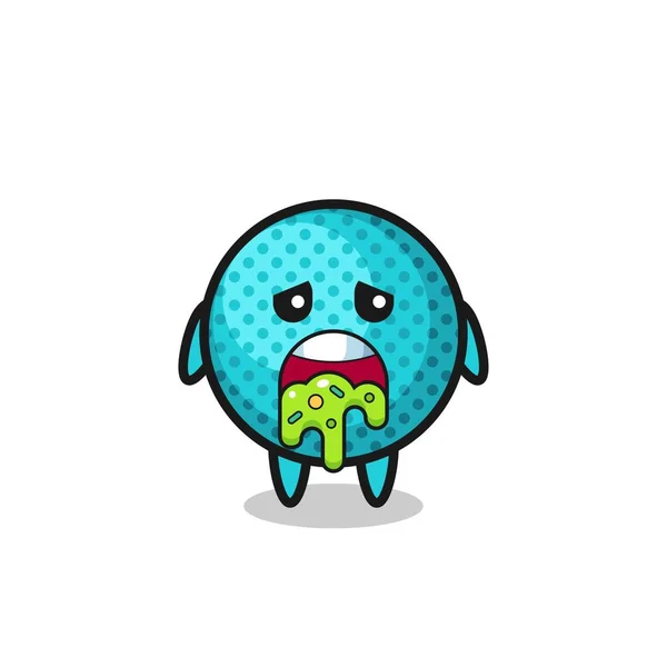 Cute Spiky Ball Character Puke Cute Design — Stock Vector