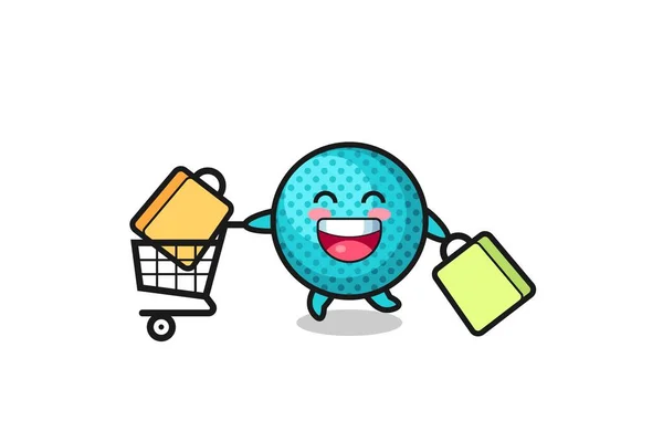 Black Friday Illustration Cute Spiky Ball Mascot Cute Design — Stok Vektör