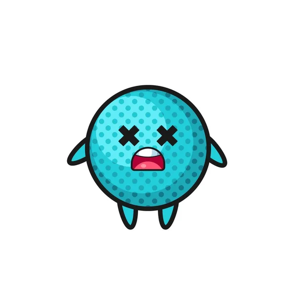 Personagem Mascote Bola Spiky Morto Design Bonito — Vetor de Stock