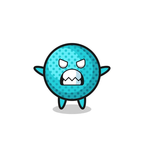 Wrathful Expression Spiky Ball Mascot Character Cute Design — Stockvector