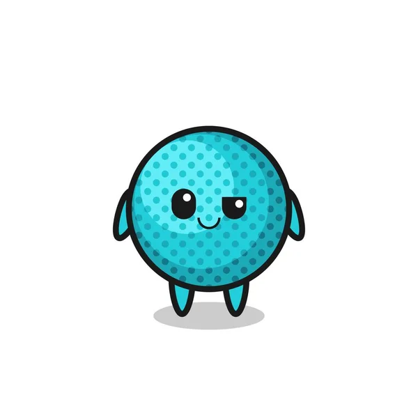 Spiky Ball Cartoon Arrogant Expression Cute Design — стоковый вектор