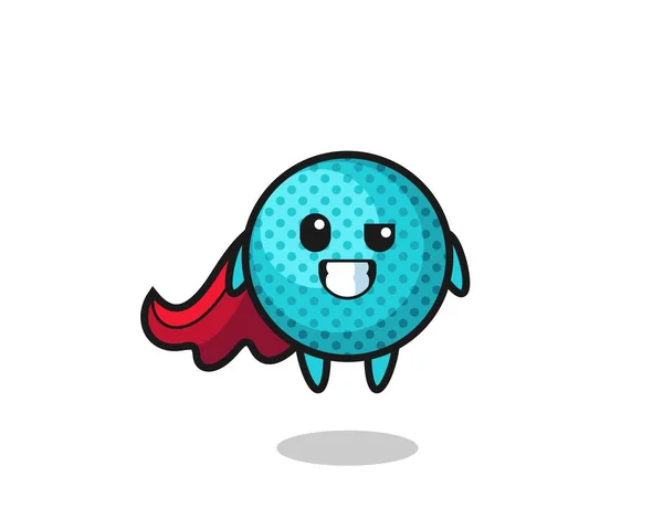 Cute Spiky Ball Character Flying Superhero Cute Design — Archivo Imágenes Vectoriales