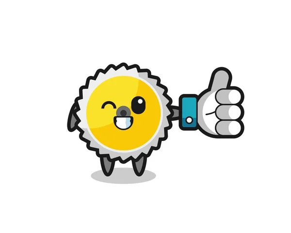 Cute Saw Blade Social Media Thumbs Symbol Cute Design — Vetor de Stock