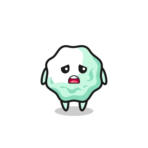 Disappointed Expression Chewing Gum Cartoon Cute Design — Vetor de Stock