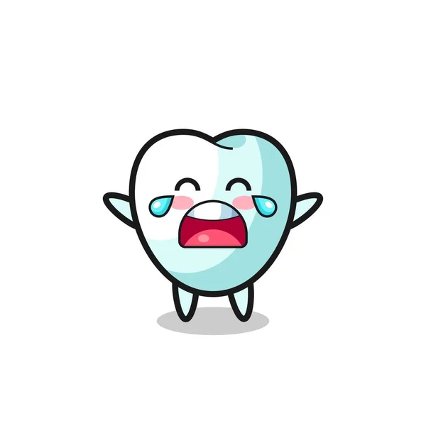 Illustration Crying Tooth Cute Baby Cute Design —  Vetores de Stock