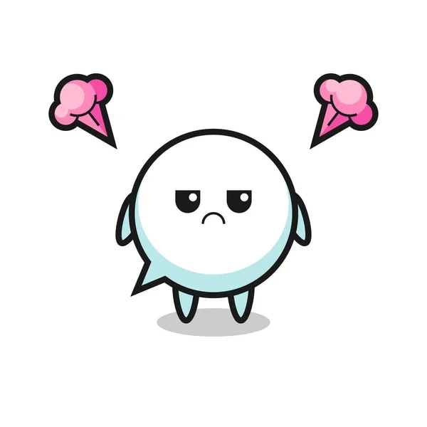 Annoyed Expression Cute Speech Bubble Cartoon Character Cute Design — Stockvektor