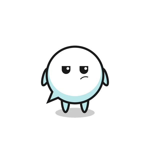 Cute Speech Bubble Character Suspicious Expression Cute Design — Stockvektor