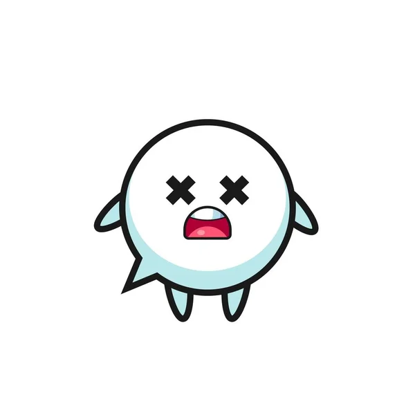Dead Speech Bubble Mascot Character Cute Design — Stock Vector