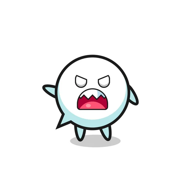 Cute Speech Bubble Cartoon Very Angry Pose Cute Design — стоковый вектор