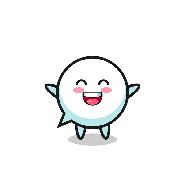 Happy Baby Speech Bubble Cartoon Character Cute Design — 스톡 벡터