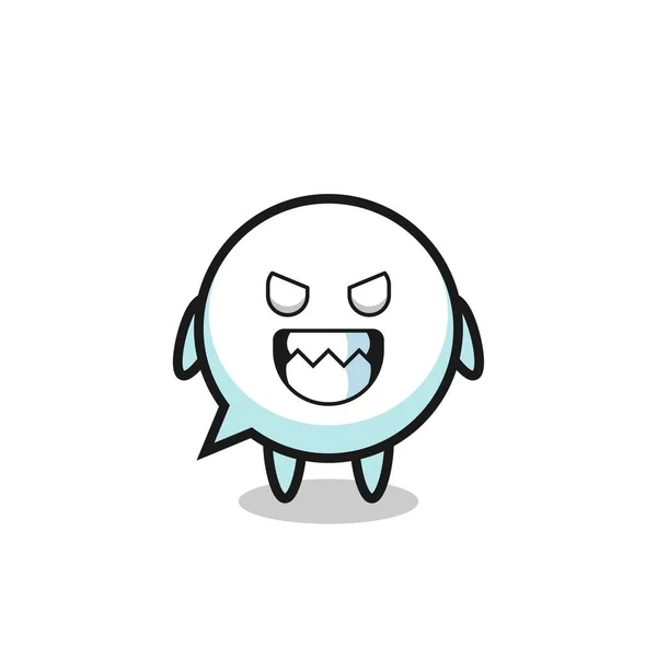 Evil Expression Speech Bubble Cute Mascot Character Cute Design — Stock Vector