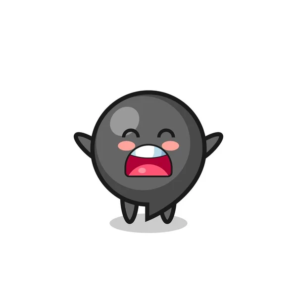 Cute Comma Symbol Mascot Yawn Expression Cute Design — Stockový vektor