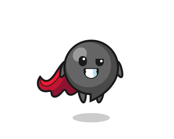 Cute Comma Symbol Character Flying Superhero Cute Design —  Vetores de Stock