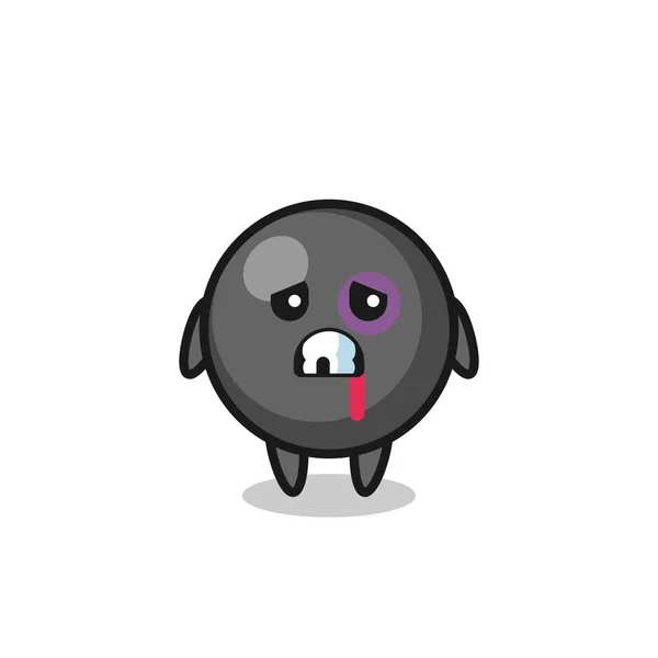 Injured Dot Symbol Character Bruised Face Cute Design — Image vectorielle