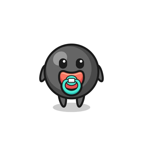 Baby Dot Symbol Cartoon Character Pacifier Cute Design - Stok Vektor