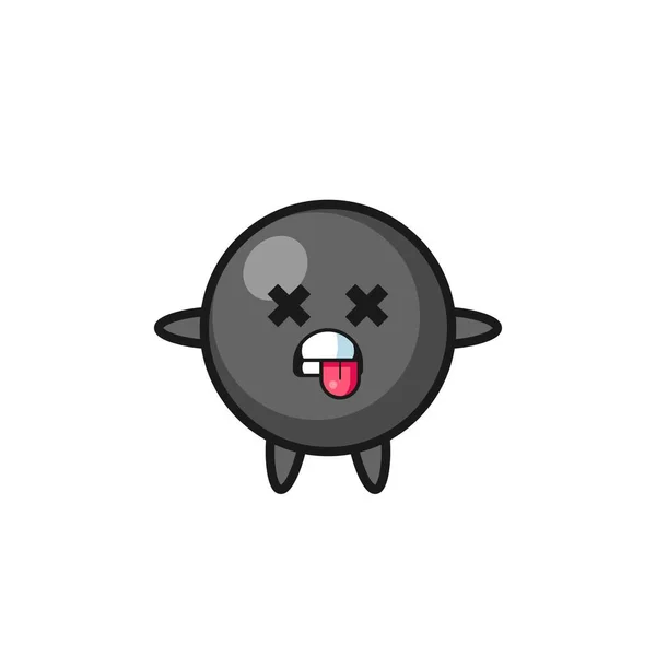 Character Cute Dot Symbol Dead Pose Cute Design —  Vetores de Stock